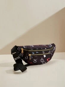 牛津布腰包,女式大容量腰包金屬裝飾肩背包 - 彩色 - 查看 9