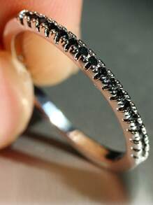 1 件简约优雅锆石戒指、新娘承诺订婚诞生石戒指、周年纪念戒指、情人节礼物 - 小戒指 - 查看 40