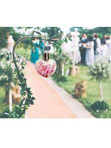 9x20cm寵物材質芯片內帶裝飾心形吊墜,適合情人節裝飾禮物 - 無色 - 查看 3