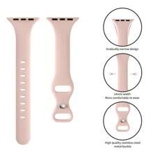 Compatível com Pulseira para Apple Watch 38mm 40mm 41mm 42mm 44mm 45mm 46mm 49mm, Compatível com Apple Watch Series Ultra/Ultra 2 10/9/8/7/6/5/4/3/2/1 SE, Pulseira de Substituição Fina e Estreita de Silicone Macio para Esporte para Mulheres