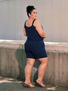 Women Two-Piece Outfits - Navy Blue - View 3
