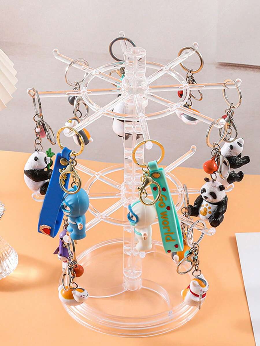 1入組鑰匙圈展示架旋轉架,掛小配件和飾品 - 無色 - 查看 1