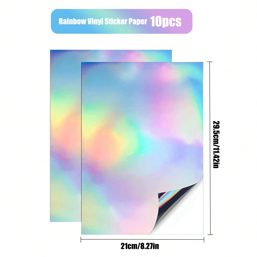 VGOL Holografisches Aufkleber-Papier A4 – 40 Blätter, Wasserfest & Bedruckbar Für Tintenstrahl- & Laserdrucker