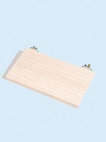 Parrot Pet Perch Stand, Wood Activity Platform Toy, Hamster Ladder Climbing Platform, Bird Supplies - Beige - View 3
