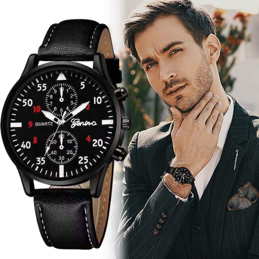 Fashion Gentleman Geneva Men's Metal Watch - Black - View 1