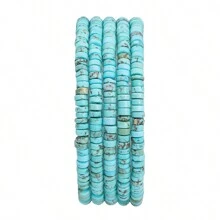 1 Fio De Miçanga Cilíndrica De Rondelle De Pedra 4x2mm De Turquesa, Quartzo E Jasper Para Fazer Jóias Com Contas De Disco Redondo E Plano Para Fazer Pulseiras Como Acessórios Diy