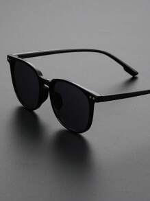 1 件装椭圆形镜框经典时尚塑料黑色时尚眼镜男士户外日常生活旅行配件休闲太阳镜配饰沙滩配饰眼镜太阳镜 - 灰色 - 查看 3