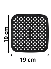 Tapete Protetor Silicone para Airfryer Fritadeira Elétrica 21,5CM Forro Quadrado Cozinha Assar - Vermelho ou Preto - Visão 2