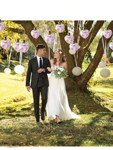 9x20cm寵物材質芯片內帶裝飾心形吊墜,適合情人節裝飾禮物 - 無色 - 查看 4