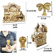 Nacimiento De Mdf De 3 Mm Armable 26 Cm De Alto - Beis - Ver 2