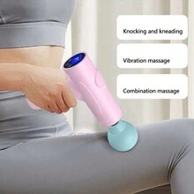 AXH. 1pc Customized High-Intensity Percussion Massage Gun, Rechargeable Full Body Massager, Muscle Relaxation, Same Model As Celebrities, Electric Massage Device To Relieve Back And Neck Muscle Soreness - Blue - View 3