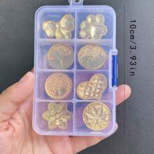 8 件套合金蠟印章套裝,蠟印章工具配件(不含蠟),適用於禮品包裝、信封、邀請卡、剪貼簿等。 - 彩色 - 查看 4