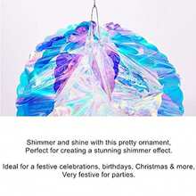 4PCS Holographic Honeycomb Ball Hanging Decoration, Shiny Iridescent White Foil Ceiling Decorative Ornament For Decorating Party Venue - 4PCS Colorful Balls 7cm - View 5