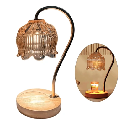 Lámpara Calentador de Velas con 2 Bombillas, Calentador de Lámpara de Vela Eléctrica con Temporizador, paraCera Perfumada para Decoración del Hogar