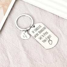 有趣的叔叔鑰匙扣,男士生日禮物,不銹鋼鑰匙扣,姪女送給叔叔的禮物,叔叔父親節禮物,最佳叔叔禮物,姪子姪女最棒的叔叔禮物,叔叔誕生日禮物鑰匙扣,魅力吊飾鑰匙扣。 - 銀色 - 查看 6