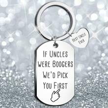 有趣的叔叔鑰匙扣,男士生日禮物,不銹鋼鑰匙扣,姪女送給叔叔的禮物,叔叔父親節禮物,最佳叔叔禮物,姪子姪女最棒的叔叔禮物,叔叔誕生日禮物鑰匙扣,魅力吊飾鑰匙扣。 - 銀色 - 查看 2