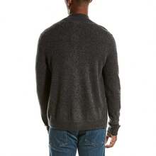 Magaschoni Mock Neck Cashmere Cardigan - Grey - View 2