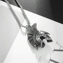 SeuSuk 1 st. Modetrend Kreativ Krigare Mask Hjälm Halsband Hängsmycke Stickbloss Rock Party Smycke Herr Och Kvinnor Presenter - Antikt Silver - Visa 10