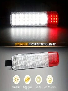 2pcs LED Interior Door Light - Compatible With 1999-2006silverado/Sierra 1500 3500 2500 HD - Door Panel Courtesy LightWarning Light Lamp Assembly - Red and White - View 5