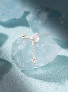 1 件时尚精致吊坠耳环，适合女性 925 银 18K 镀金，复古 2023 年潮流珠宝，送给我的爱人，适合派对 - 金色 - 查看 3