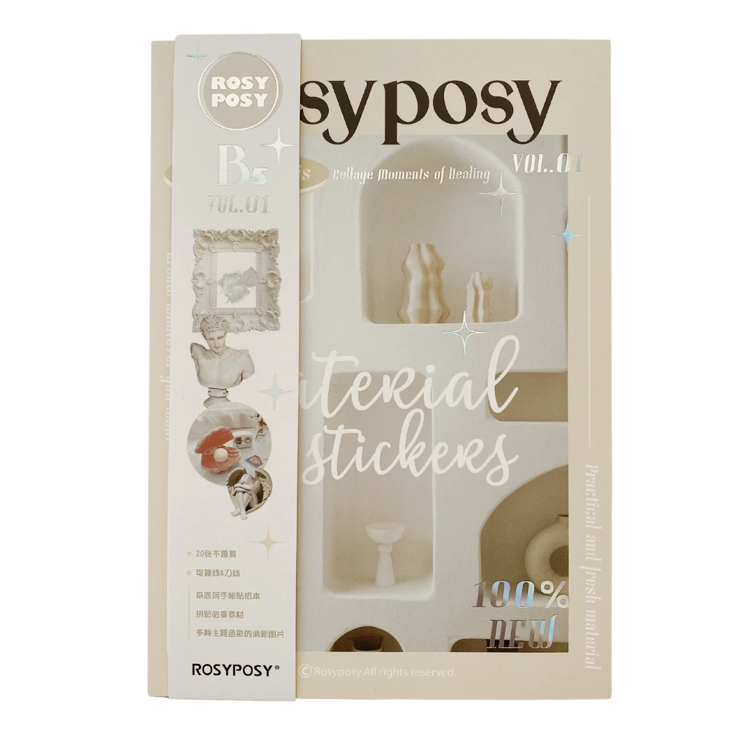 Rosy Posy Magazine B5 Vol. 01 Bullet Journal Scrapbook Stickers - Champagne - View 1