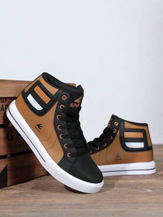 P PRESTIGEVIBE YY-9002 Large Size Leather High-Top Shoes Casual Walking Shoes 38-48 Must For Yoga