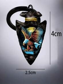 1入創意動物飛鷹張翅膀鑰匙扣裝飾品,適用於朋友、伴侶及假日派對首飾禮物 - 黑色 - 查看 3