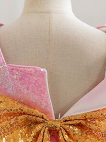 Pink Princess Tulle Puffy Mesh Party Dress, Suitable For Birthday, Party, Prom, Wedding, Pageant - For Young Girls - Pink - View 7