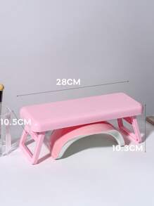 1入組五顏六色粉色美甲手枕指甲手墊桌面工具，舒適可摺疊易清洗耐用指甲手臂墊腕部支撐方便美甲用品 - 粉色 - 查看 6