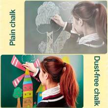 12/24 支无尘水溶性粉笔，彩色可擦粉笔，适用于学校、教师、黑板使用（颜色随机），学校用品，返校 - 彩色 - 查看 3