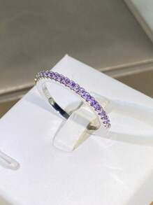 1 件简约优雅锆石戒指、新娘承诺订婚诞生石戒指、周年纪念戒指、情人节礼物 - 小戒指 - 查看 50