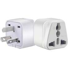 2 件裝澳洲 I 型轉英國/美國/歐盟通用插座電源轉接器,附 3 個插腳,白色 - 白色 - 查看 4