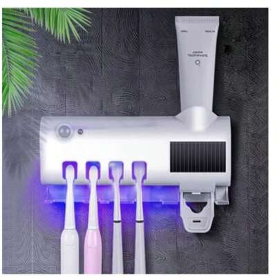 Aplicador Pasta de Dente Dispenser Porta Escovas Com E Sem Esterilizador UV