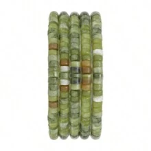 1 Fio De Miçanga Cilíndrica De Rondelle De Pedra 4x2mm De Turquesa, Quartzo E Jasper Para Fazer Jóias Com Contas De Disco Redondo E Plano Para Fazer Pulseiras Como Acessórios Diy