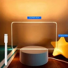 1pc Led Message Board Creative Night Light With Usb Cable And Pen, Festival Decoration Gift For Kids, Girlfriend, Or Children's Writing Lamp - White - View 7
