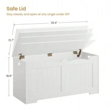 Banco para sapatos, banco com espaço de armazenamento, baú com assento, 2 dobradiças de segurança, armário de armazenamento, estilo celeiro, 40 x 100 x 48,7 cm, para corredor, quarto