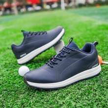 MDSNEC-CON1 Dual Golf Shoes, Waterproof, Non-Slip, Leisure And Fashionable Sports Shoes, Solid Color And Comfortable - Navy Blue - View 3