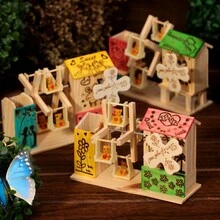 1pc Colorful Windmill Music Box Pencil Holder, Rotating Countryside Scenery Wooden Desk Ornament - Multicolor - View 3