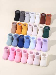 Random Ankle Crew Socks With Grips, Baby Toddler Kids Unisex Warm Thick  Winter Socks 0-6T 6-12T 5pairs - Multicolor - View 3