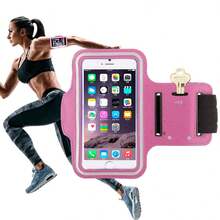 1 Pieza Brazalete Deportivo Unisex de 5.5 Pulgadas para Correr, Bolso para Brazo para Celular - Rosa - Ver 1