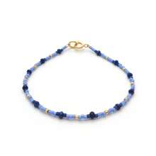 Ins Style European And American Vintage Fashion Blue Purple Beads Woven Handmade Fine String Bracelet For Women/Girls