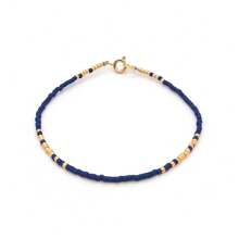 Ins Style European And American Vintage Fashion Blue Purple Beads Woven Handmade Fine String Bracelet For Women/Girls