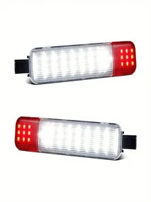 2pcs LED Interior Door Light - Compatible With 1999-2006silverado/Sierra 1500 3500 2500 HD - Door Panel Courtesy LightWarning Light Lamp Assembly - Red and White - View 7