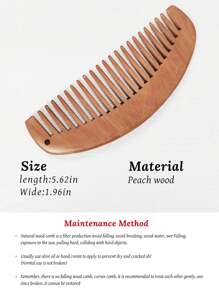 手工桃木梳，天然木梳，加厚密齿宽齿防静电梳，不伤皮肤和头发，适用于理发店、美容院、旅行、返校季、度假旅行等场合，是女士美发配件的理想之选。产品包括：梳子、发刷、边缘梳、梳头、梳子、解结梳、球形梳、迷你梳、梳子套装、木梳、梳子、后梳、造型梳、卷发梳、边缘梳、梳子、梳头、梳子套装、梳子、卷发梳、解结梳、女士梳子、头发、旅行、美发产品、美发工具、美发用品、理发师、理发师配件、理发店、美发设备。 - 杏色 - 查看 3