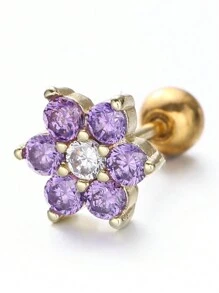 1對創意螺紋時尚小花耳環