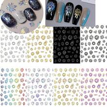 8 Sheets Christmas Nail Art Stickers 3D Self Adhesive Holograhic Firework Nail Decals Bronzing Gold Silver Nail Art Designs DIY New Year Holiday Nail Stickers For Nail Art Christmas Manicure Decoration - Multicolor - View 1