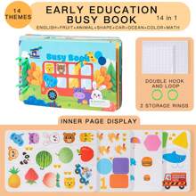 1 件装儿童安静忙碌书蒙特梭利教育玩具逻辑能力分类匹配游戏带重复贴纸活动 - 綠色 - 查看 13