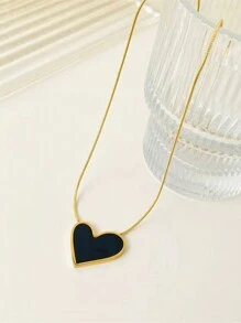 1 Set de joyería de acero inoxidable con diseño asimétrico de corazones romántico, adecuado para que las mujeres lo usen en el compromiso o como regalo