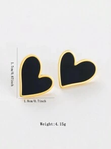 1 Set de joyería de acero inoxidable con diseño asimétrico de corazones romántico, adecuado para que las mujeres lo usen en el compromiso o como regalo
