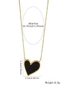 1 Set de joyería de acero inoxidable con diseño asimétrico de corazones romántico, adecuado para que las mujeres lo usen en el compromiso o como regalo